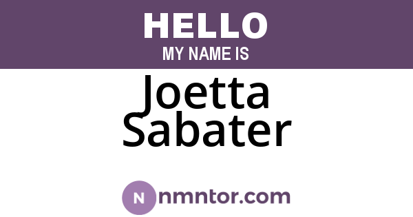 Joetta Sabater