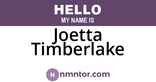 Joetta Timberlake