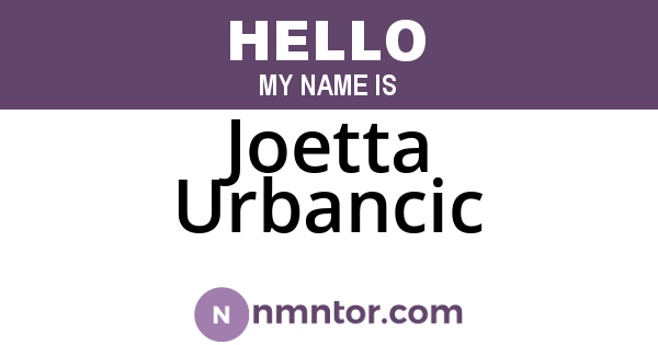 Joetta Urbancic
