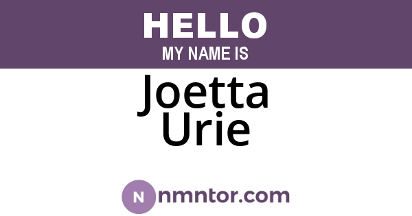 Joetta Urie