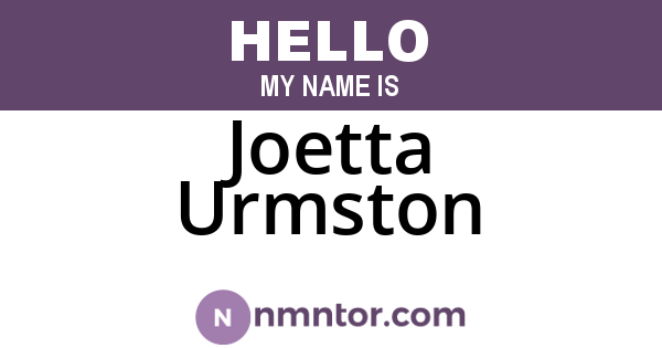 Joetta Urmston