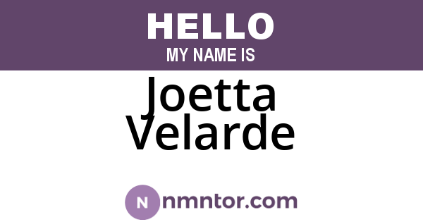 Joetta Velarde