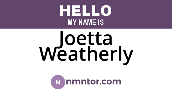 Joetta Weatherly