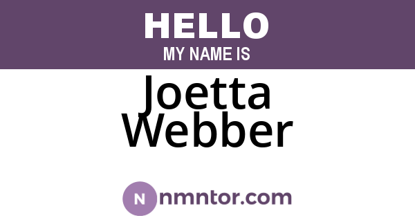 Joetta Webber