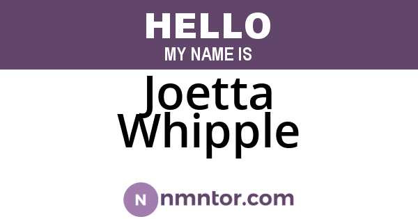 Joetta Whipple