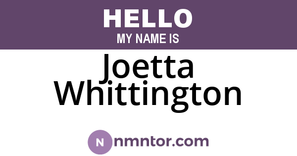 Joetta Whittington