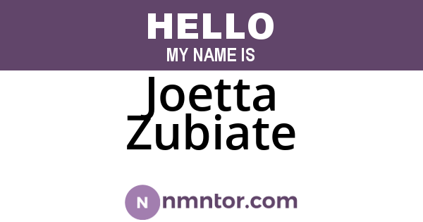 Joetta Zubiate