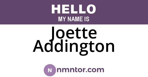 Joette Addington