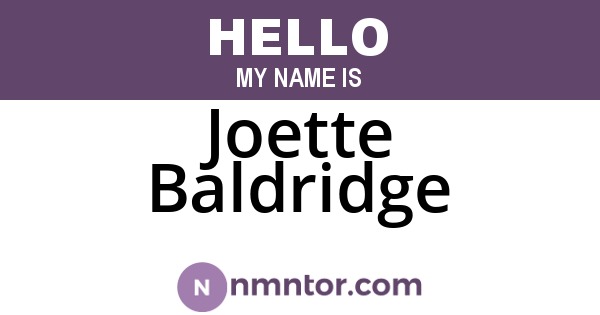 Joette Baldridge