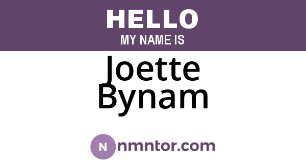 Joette Bynam