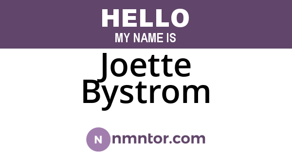 Joette Bystrom
