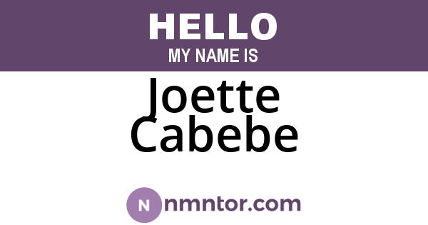 Joette Cabebe