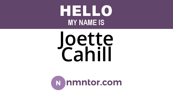 Joette Cahill