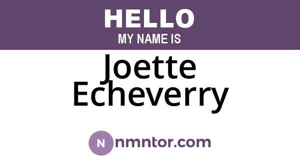 Joette Echeverry