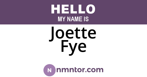Joette Fye