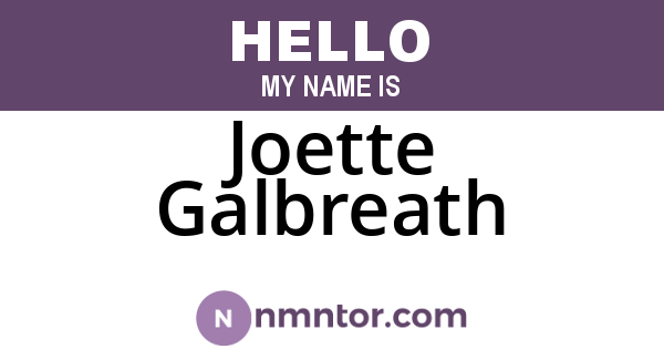 Joette Galbreath