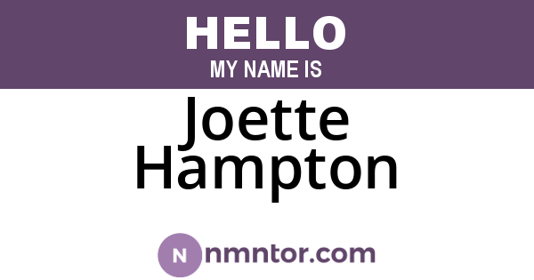 Joette Hampton