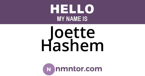 Joette Hashem