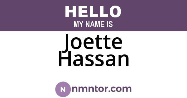 Joette Hassan