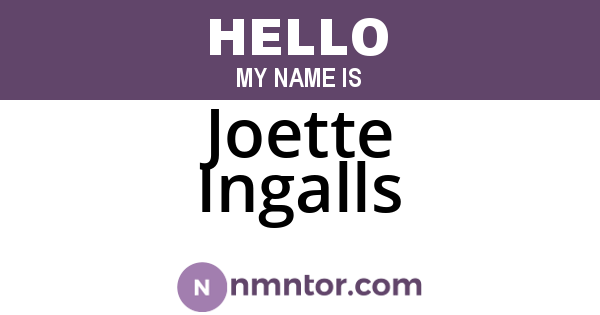 Joette Ingalls