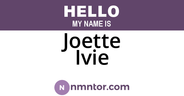 Joette Ivie
