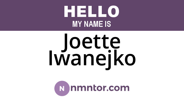 Joette Iwanejko