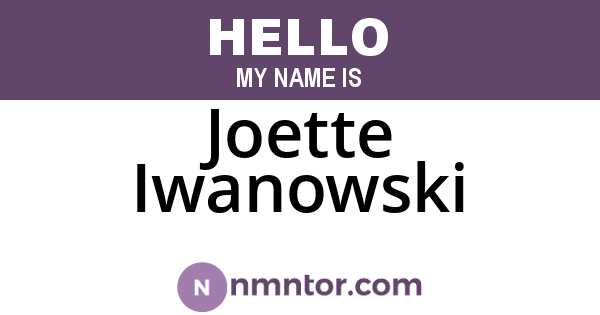 Joette Iwanowski