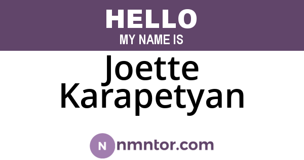 Joette Karapetyan