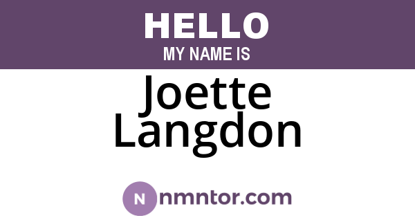 Joette Langdon