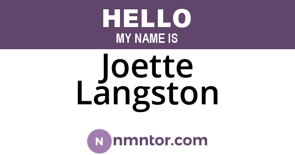 Joette Langston