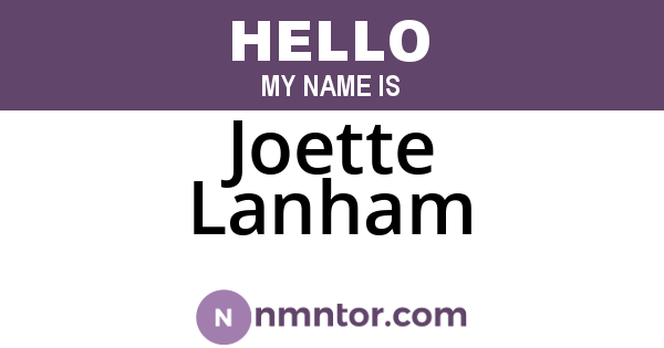 Joette Lanham