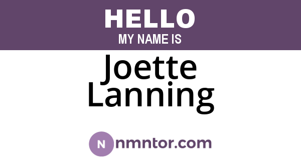 Joette Lanning