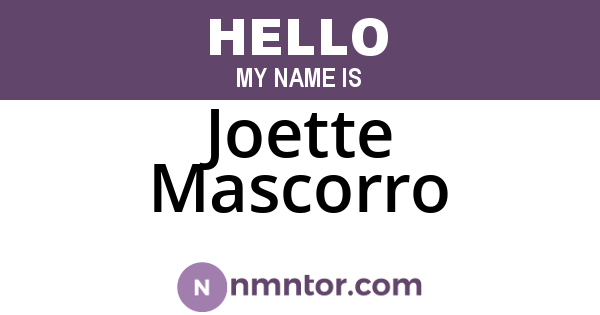 Joette Mascorro