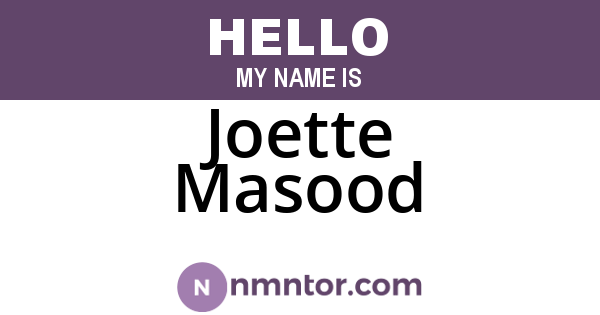 Joette Masood