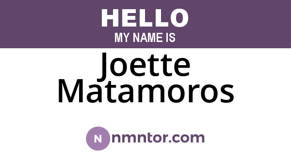 Joette Matamoros