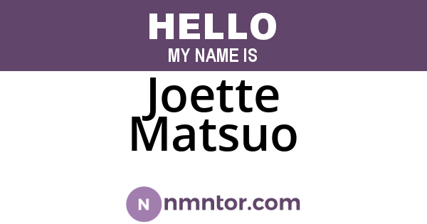 Joette Matsuo