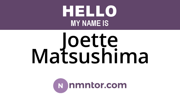 Joette Matsushima