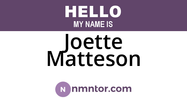 Joette Matteson