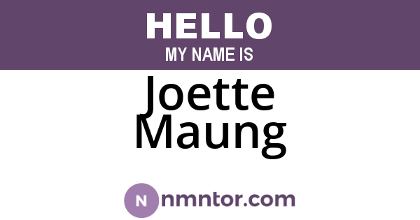 Joette Maung