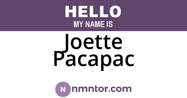 Joette Pacapac