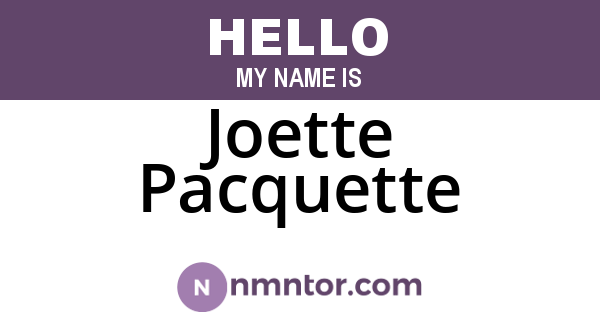Joette Pacquette