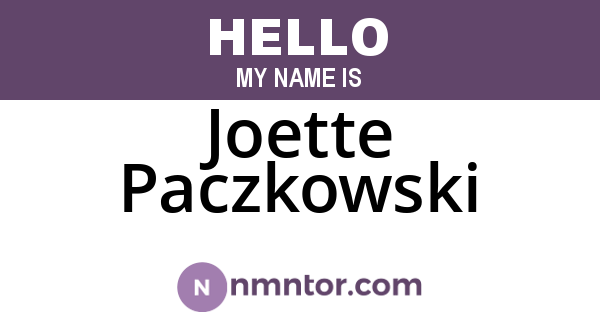 Joette Paczkowski