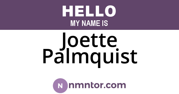 Joette Palmquist