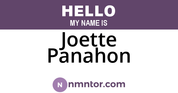 Joette Panahon