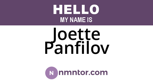 Joette Panfilov