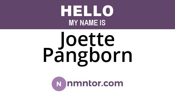 Joette Pangborn