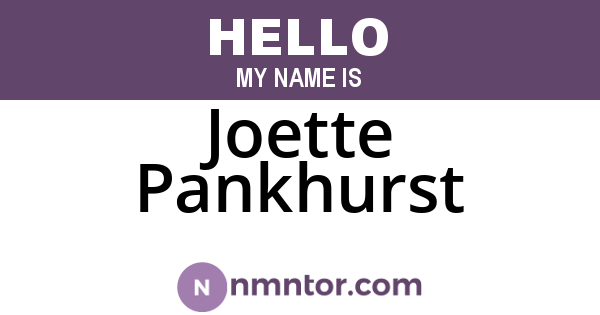 Joette Pankhurst