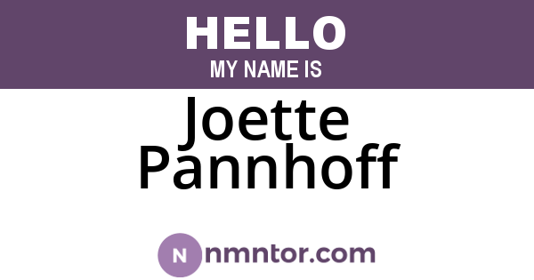 Joette Pannhoff