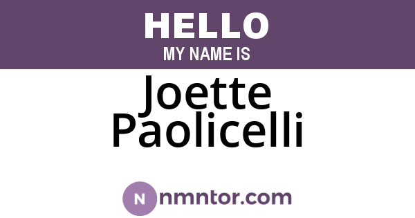 Joette Paolicelli