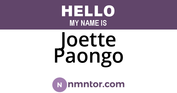 Joette Paongo